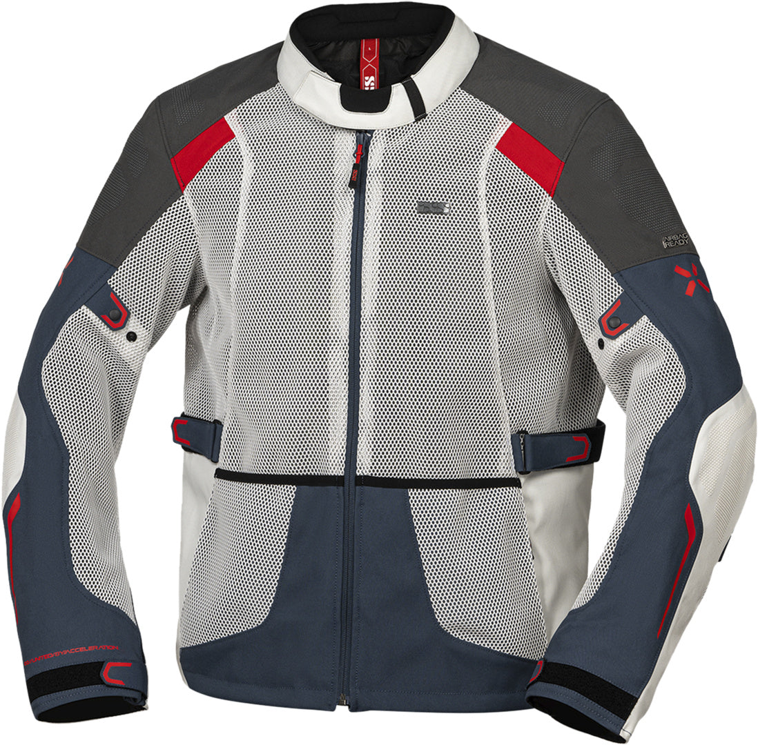 iXS Tourster-BigAir 1.0 Jacke hellgrau-blau-rot