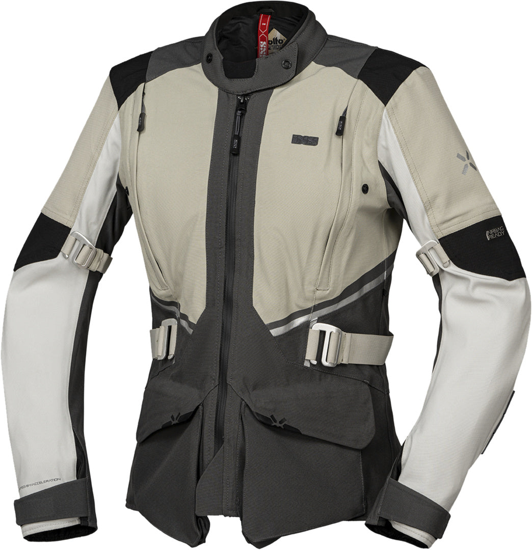 iXS Damen Tourster-STX 1.0 Laminatjacke steingrau-dunkelgrau-schwarz