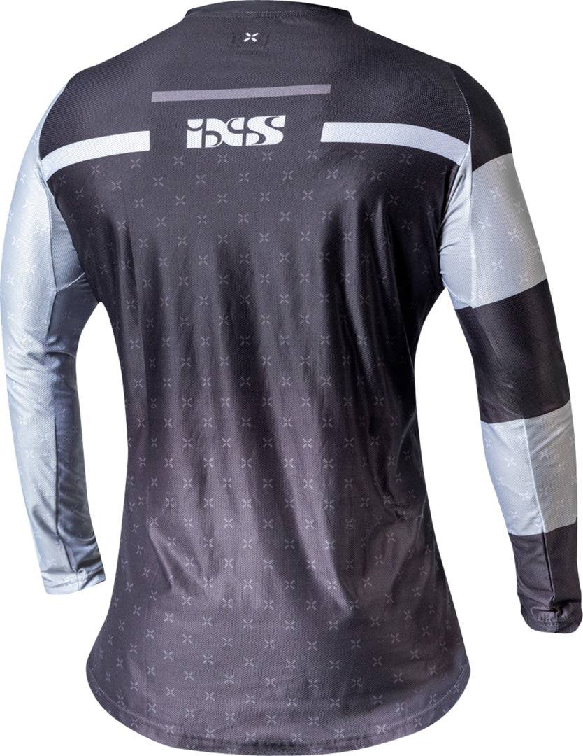 Schwarzes iXS Trigger-MX 1.0 Jersey für Motocross, atmungsaktives und bequemes MX-Jersey mit Rote und schwarzen Design.