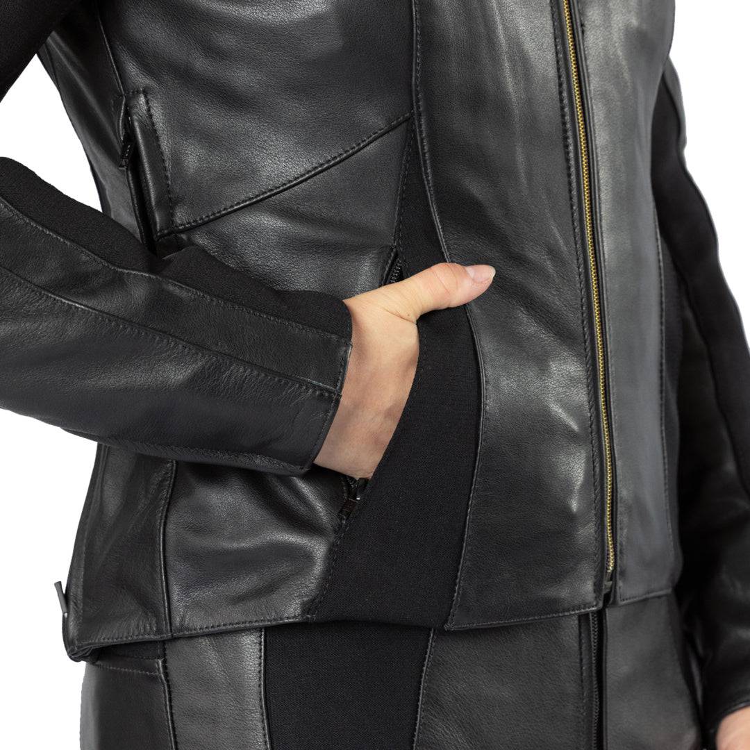 Schwarze Damen-Touring Jacke iXS Tour LD Aberdeen mit Reißverschlüssen und reflektierenden Elementen, bequem und wetterfest