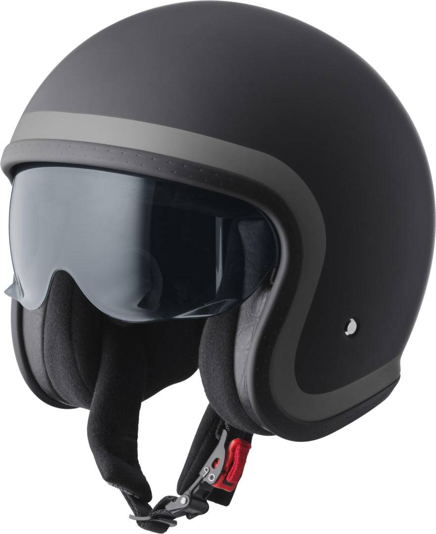 GMS Jethelm Ride in mattschwarz und Grau mit Belüftungsöffnungen und strapazierfähigem Design