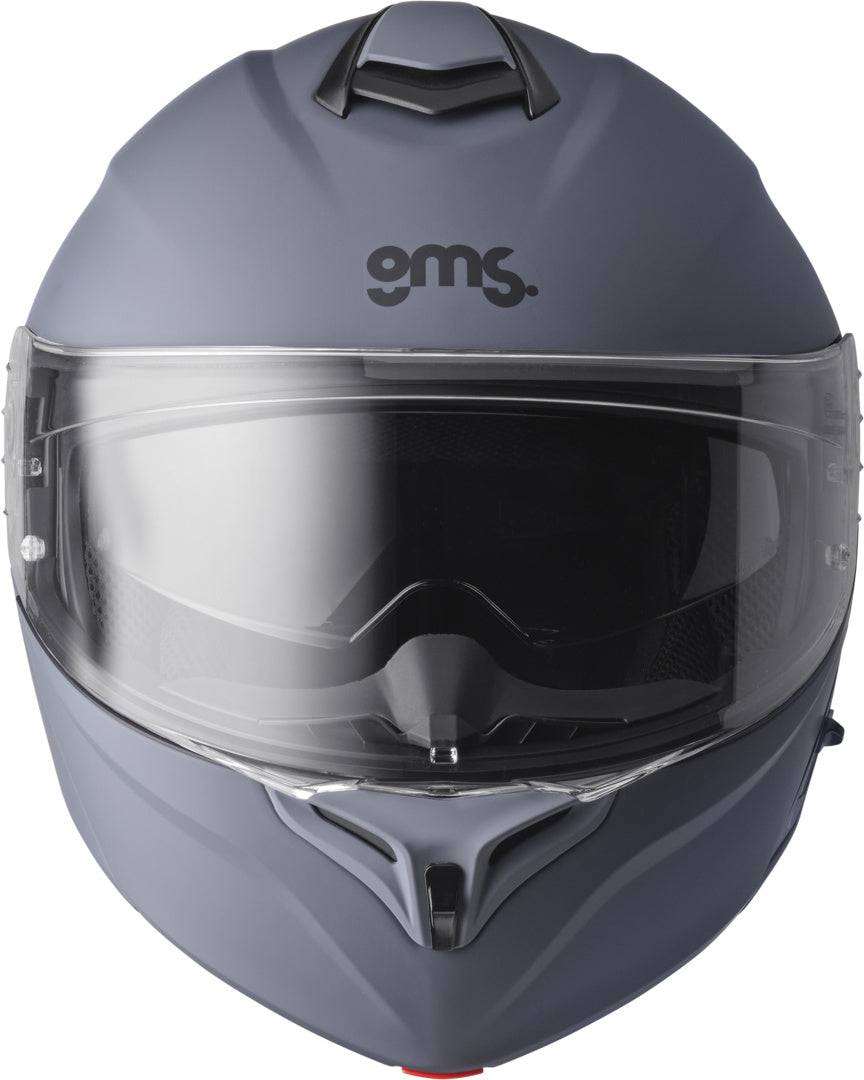 Gms Klapphelm Aperio in mattem Grau, Integralhelm mit klappbarer Visier, bequemes und sicheres Design