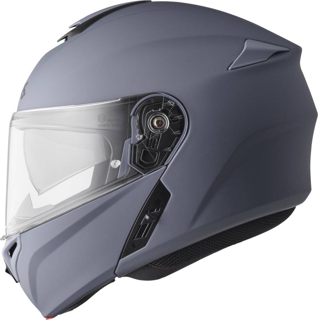 Gms Klapphelm Aperio in mattem Grau, Integralhelm mit klappbarer Visier, modernes Design, strapazierfähiges Material