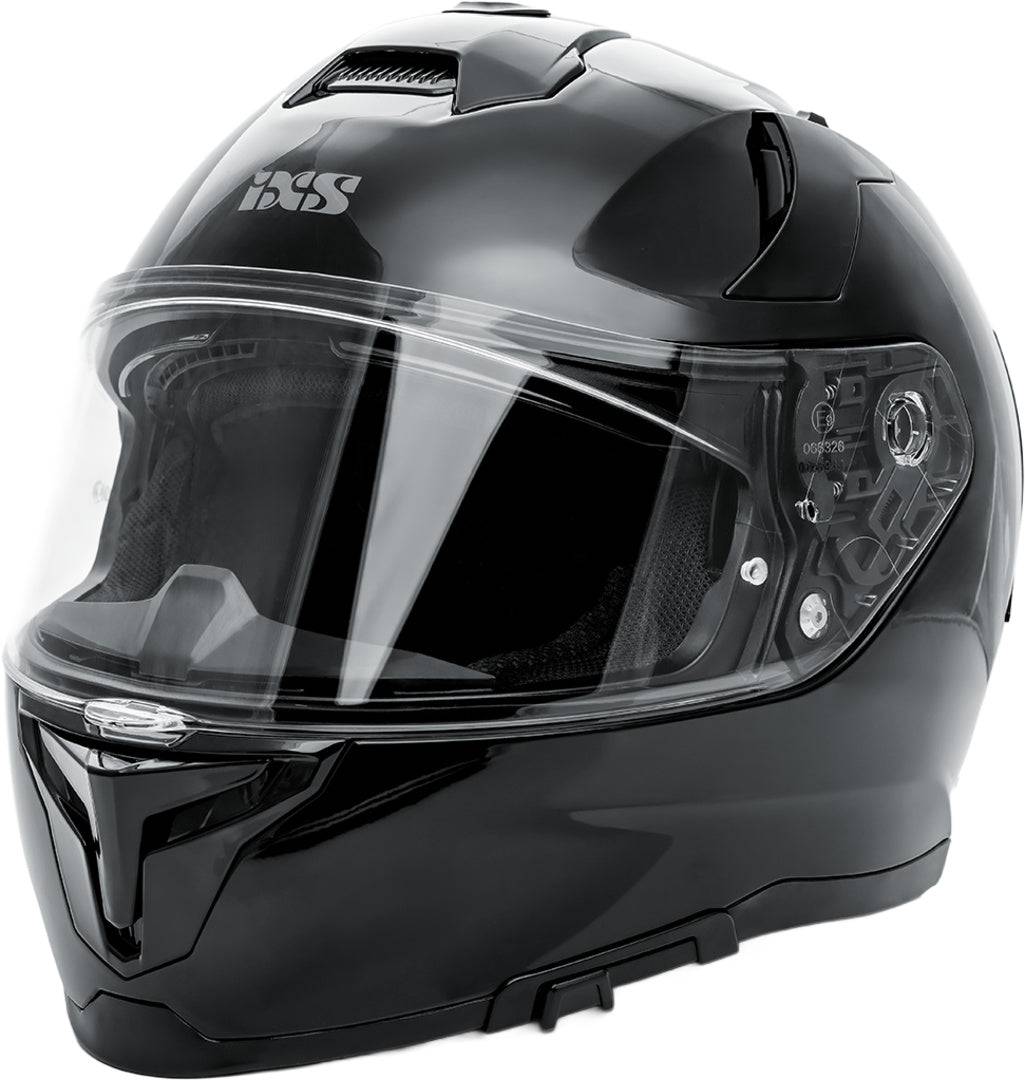 Schwarzer iXS Rapid 2.0 Integralhelm mit Visier und Belüftungsöffnungen, für sicheren Schutz beim Motorradfahren