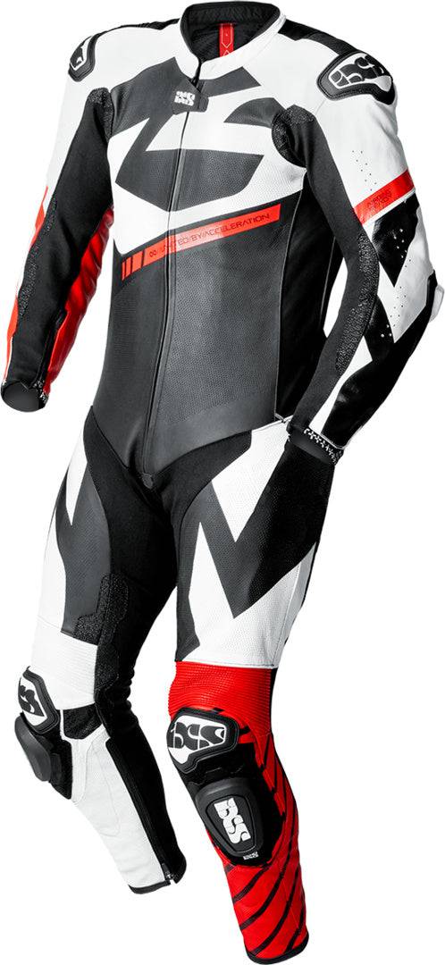 iXS Ace 1.0 Lederkombi Einteiler schwarz-weiss-rot