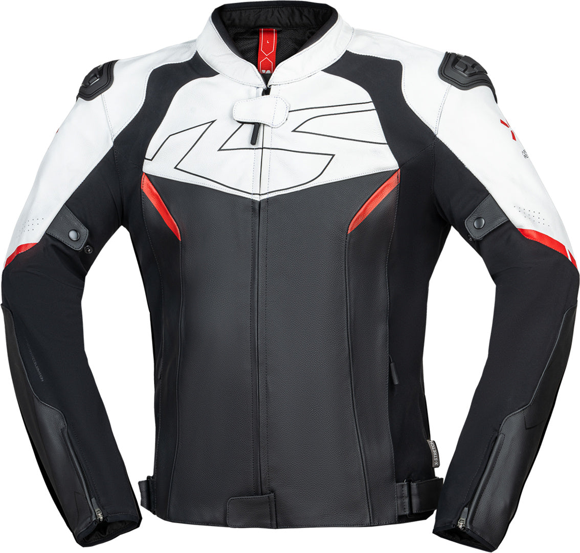 iXS Ace 1.0 Lederjacke schwarz-weiss-rot