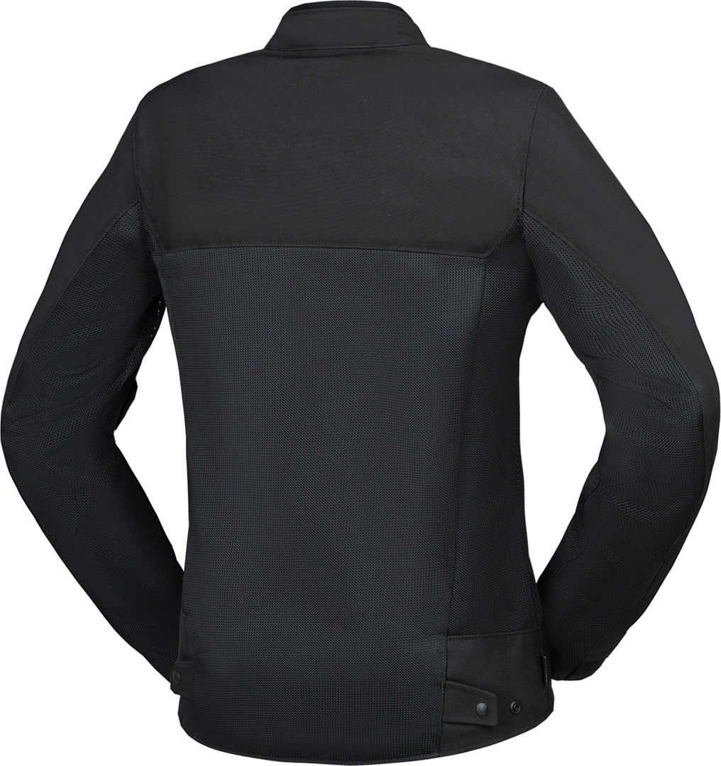 Schwarze iXS Damen Rapid BigAir 1.0 Tourenjacke mit Kapuze und Reißverschluss, perfekte Wetterschutzjacke für Damen.