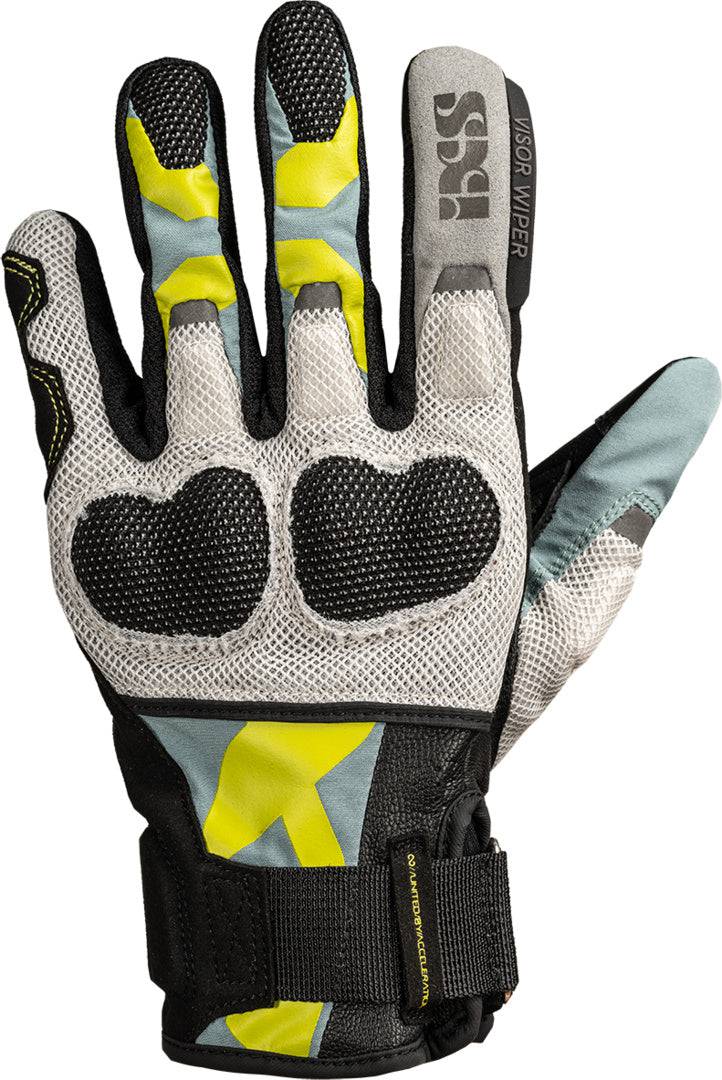iXS Damen Venture-Air 1.0 Handschuhe in Schwarz-Blau mit Grau-Lime-Details, atmungsaktiv und strapazierfähig