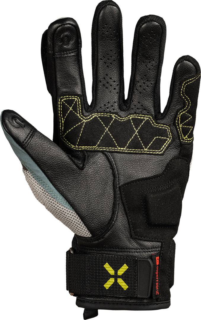 Schwarze, blaue und lime gelbe Damen-Handschuhe von iXS Venture-Air 1.0, atmungsaktiv und bequem für den Radfahr-Einsatz.