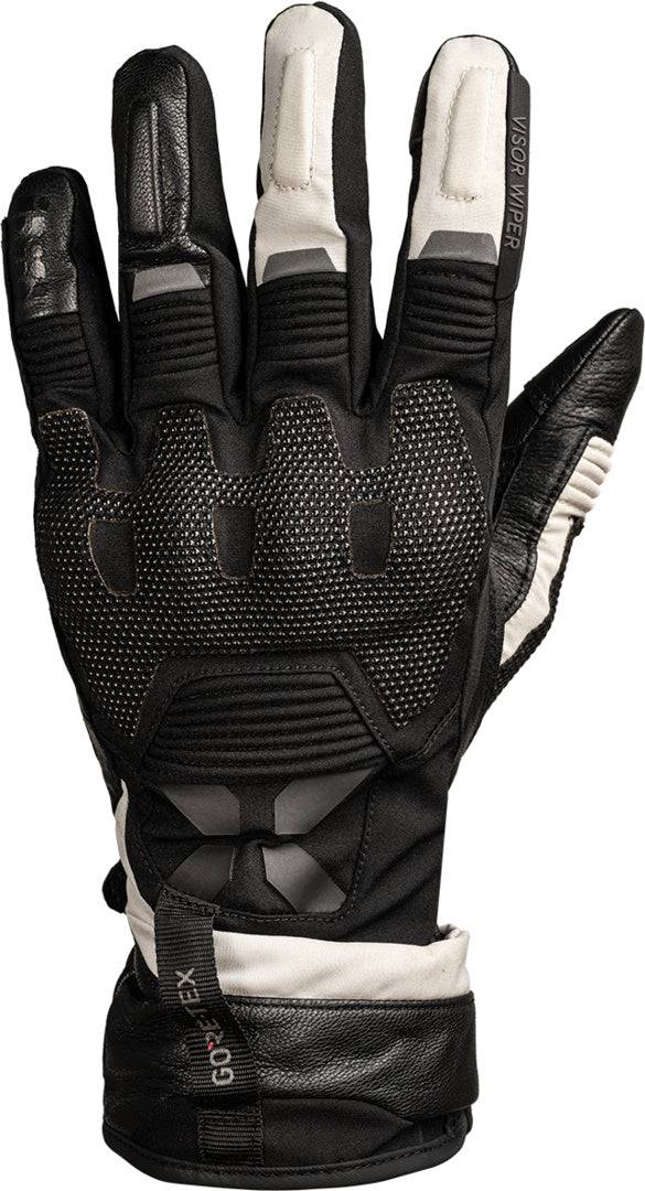 Schwarze iXS Tourster-GTX 1.0 Laminathandschuhe mit cool grau und dunkelgrau für Radsport und Outdoor-Aktivitäten