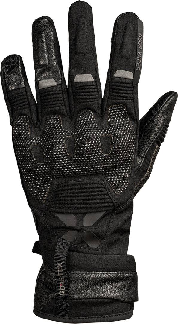 Schwarze und dunkelgraue Damen Tourster-GTX 1.0 Laminathandschuhe von iXS, wetterfeste und atmungsaktive Motorradhandschuhe