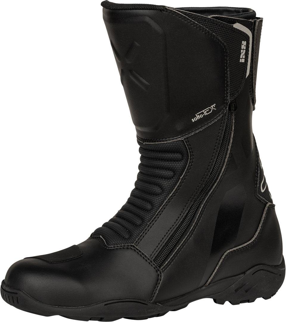 Schwarze iXS Tourster-STX 1.1 Stiefel mit robustem Design und strapazierfähigem Material, ideal für Outdoor- und Trekking-Aktivitäten