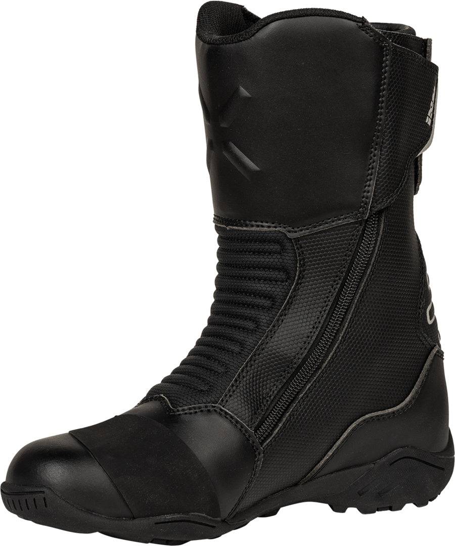 Schwarze iXS Damen Tourster-STX 1.0 Stiefel aus Leder mit schnürung und robustem Sohlenprofil.