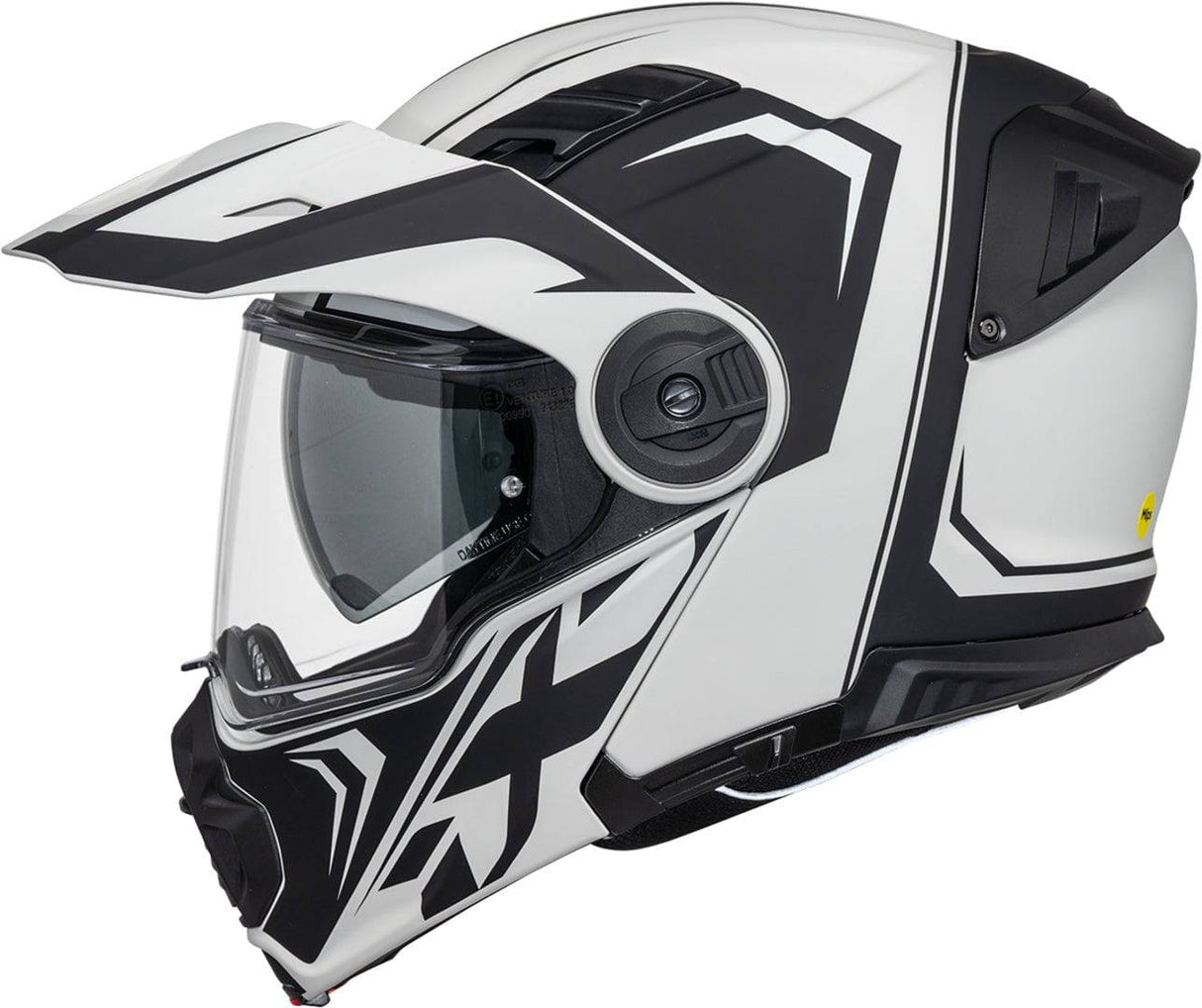 Grauer, matter iXS Klapphelm Venture 1.0 MIPS mit offenem Kinnschutz und Belüftungsöffnungen, auf einem neutralen Hintergrund.