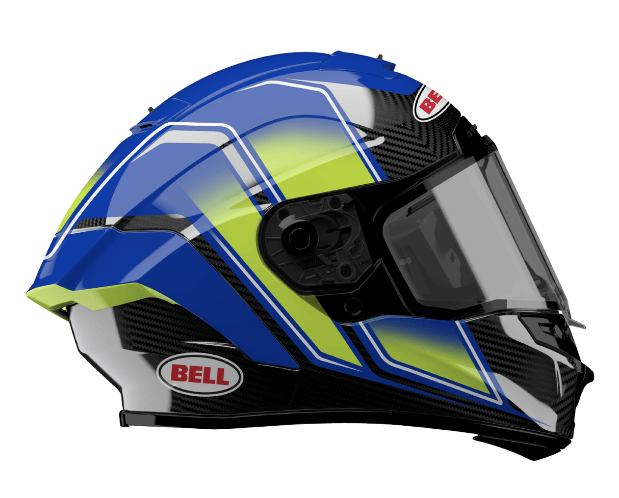 Bell Racestar Dlx Flex Grid Blau/Gelb Integralhelm