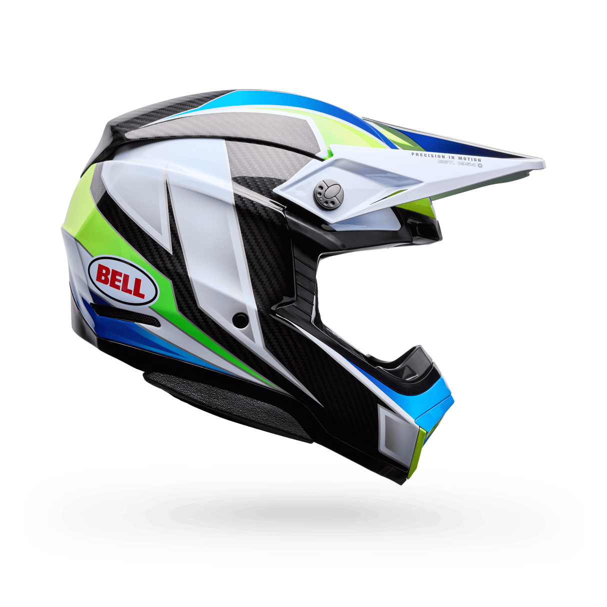 Bell Moto-10 Spherical Grid Weiss/Blau Motocrosshelm