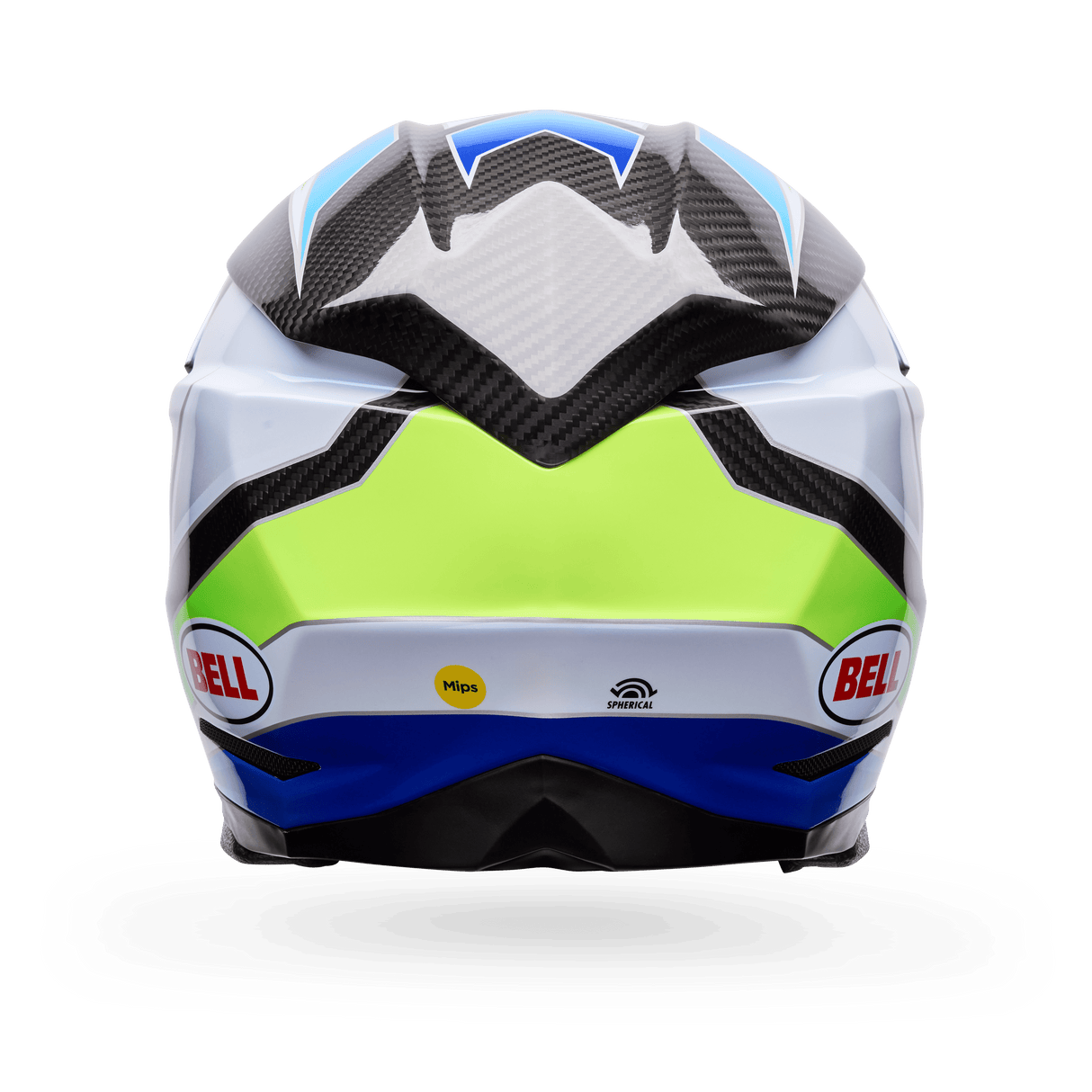 Bell Moto-10 Spherical Grid Weiss/Blau Motocrosshelm