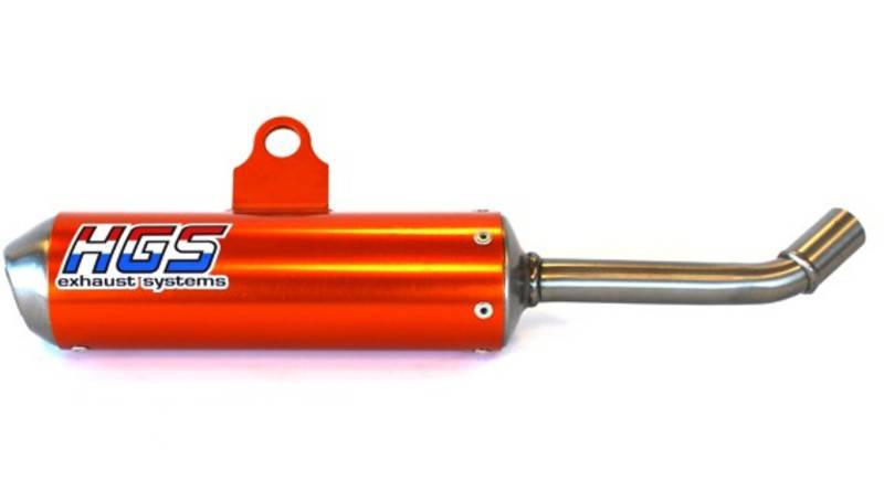 HGS Endschalldämpfer Racing für KTM SX85 & Husqvarna TC85 ab 2025, orange Stahl, sportlicher Motorradauspuff, hochwertiges Zubehör