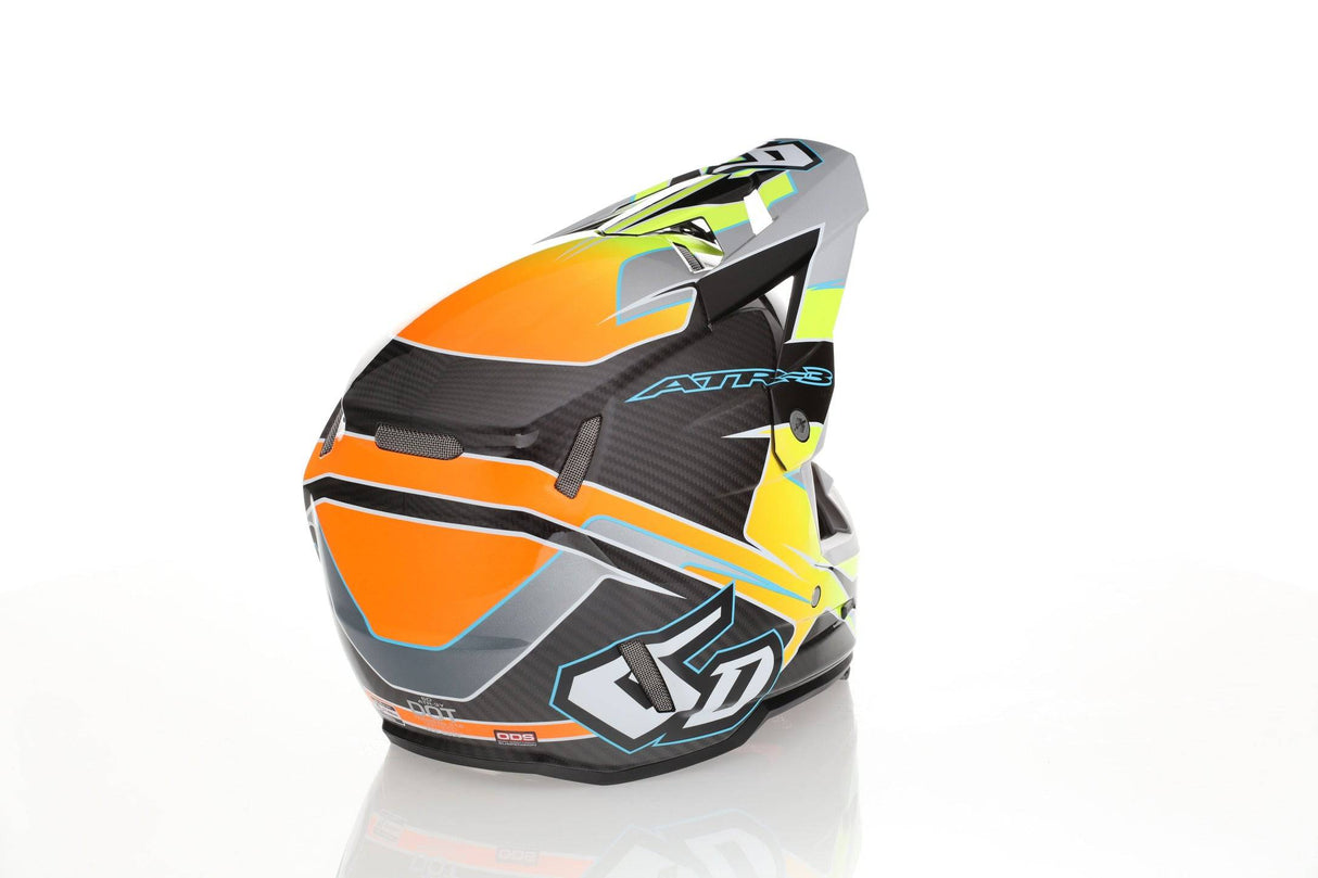 Motocrosshelm 6D ATR-3Y Reflex Graphic in glänzendem Neon Gelb mit reflektierenden Details
