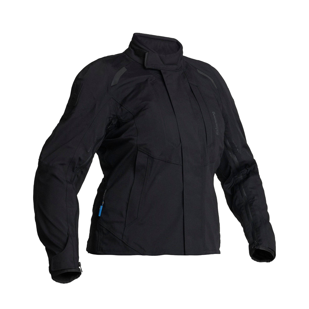 Damen Motorradjacke Halvarssons Jolen Schwarz, robuste Adventure-Jacke mit Schutzmaterial, seitliche Taschen und reflektierende Details.