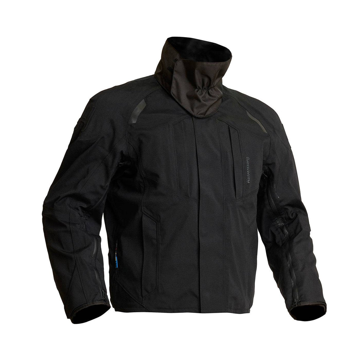 Dunkelgraue Halvarssons Motorradjacke Naren aus der Adventure-Serie mit robustem Material und reflektierenden Details.