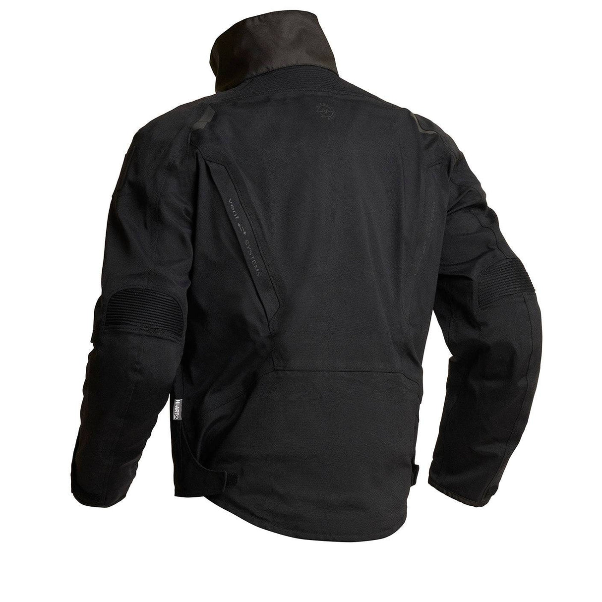 Halvarssons Motorradjacke Naren Grau für Abenteuer, mit robustem Material und praktischem Design, auf einem Modell getragen.