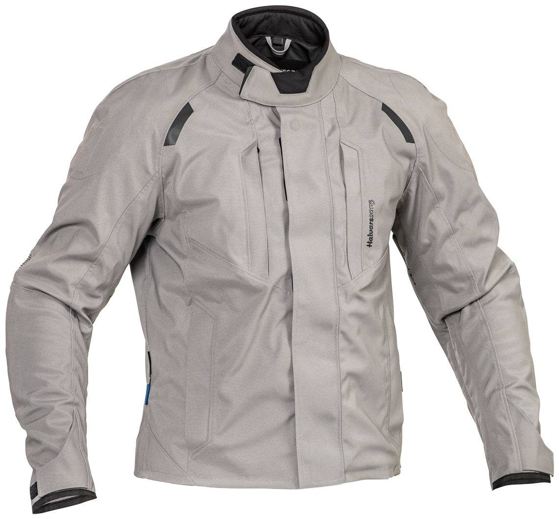 Halvarssons Naren Adventure Motorradjacke in Grau mit robustem Design und Schutzmaterial für sicheres Motorradfahren