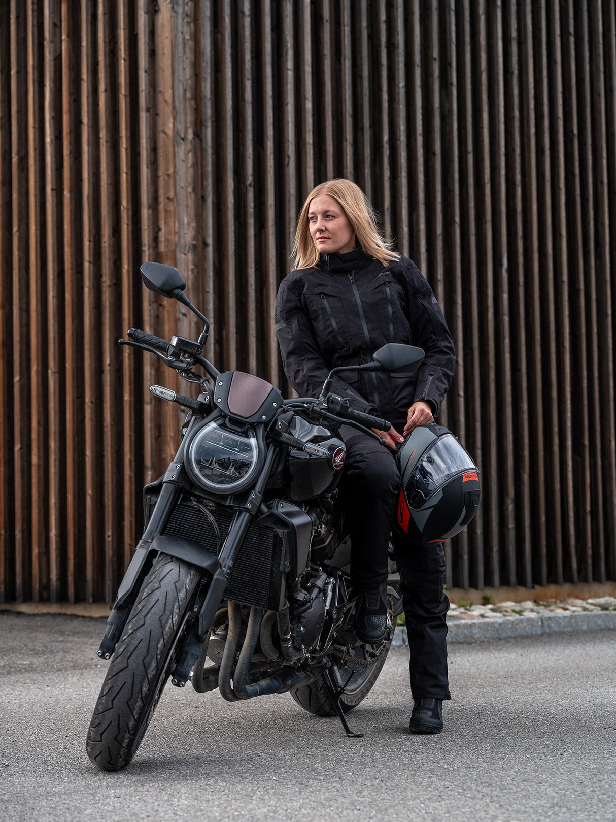 Halvarssons Damen Motorradjacke Gruven Schwarz