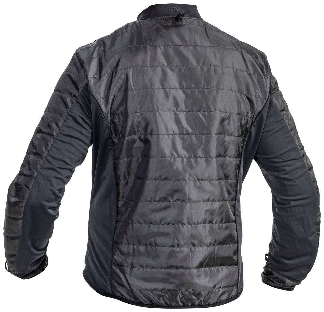 Schwarze Halvarssons Motorradjacke Gruven im Adventure-Stil, mit protektoren und robustem Material, frontal Ansicht.