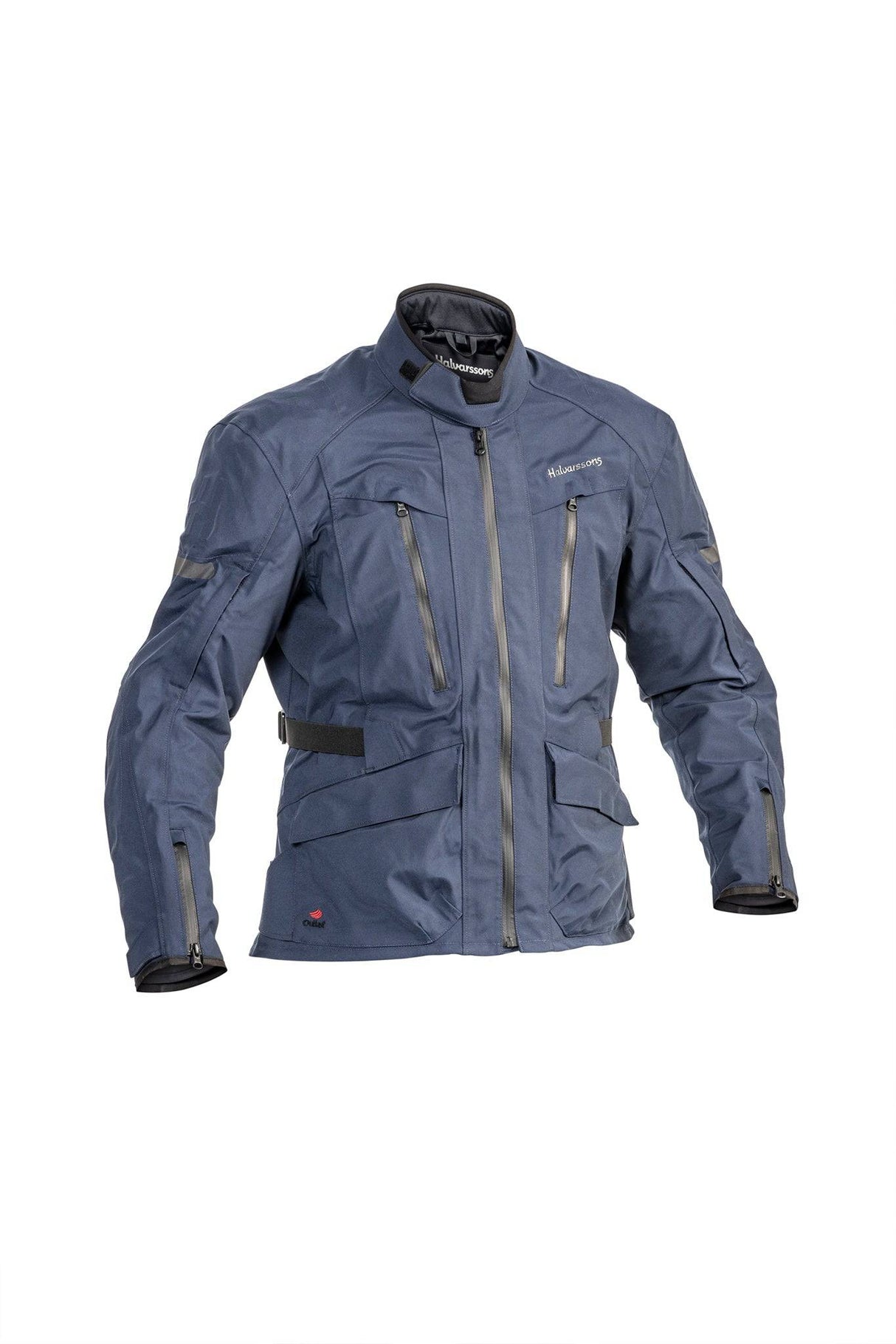 Motorradjacke Halvarssons Gruven in Blau, Adventure-Jacke mit robustem Material und reflektierenden Elementen für sicheres Fahren.