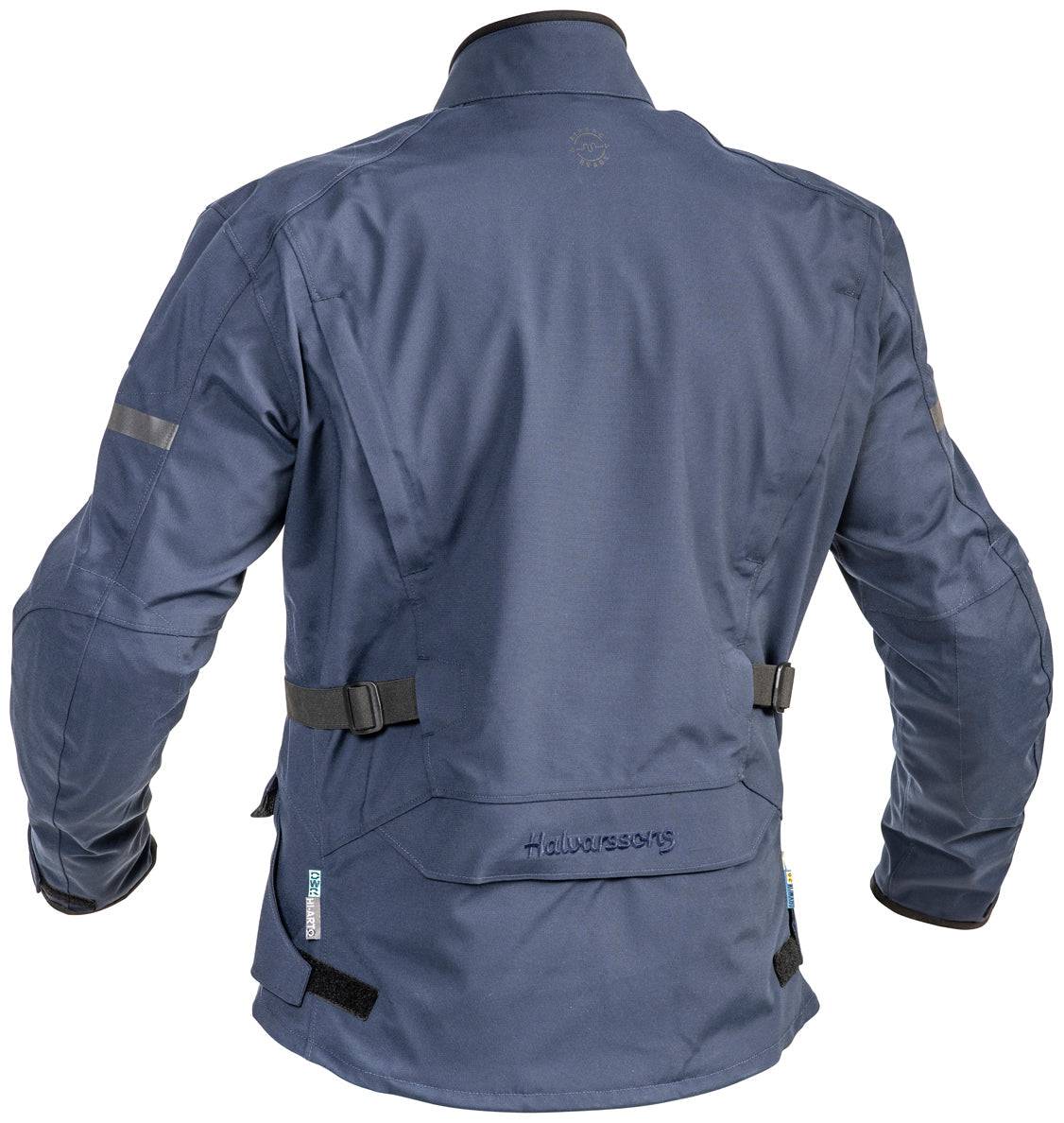 Halvarssons Motorradjacke Gruven Blau, Adventure-Jacke aus strapazierfähigem Material mit reflektierenden Details.