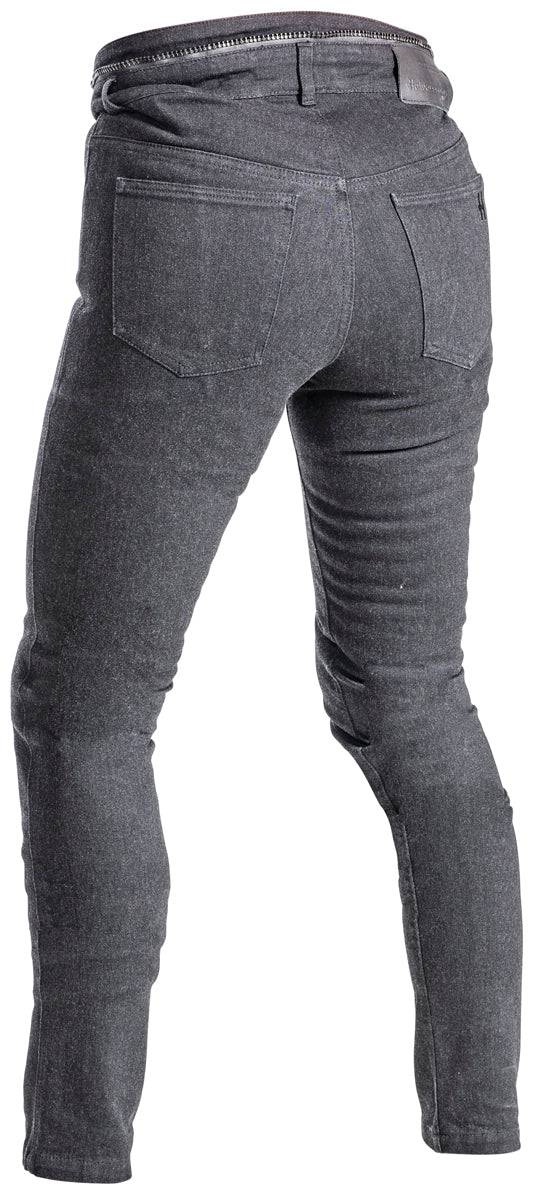 Schwarze Damen-Hosen von Halvarssons, Nyberg Tourenjeans, mit robustem Material und stylischem Design, ideal für unterwegs.
