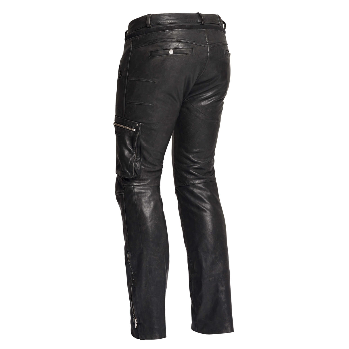Schwarze Halvarssons Motorrad Lederhose Rider, klassische Motorradhose aus Leder mit passender Passform und robustem Design.