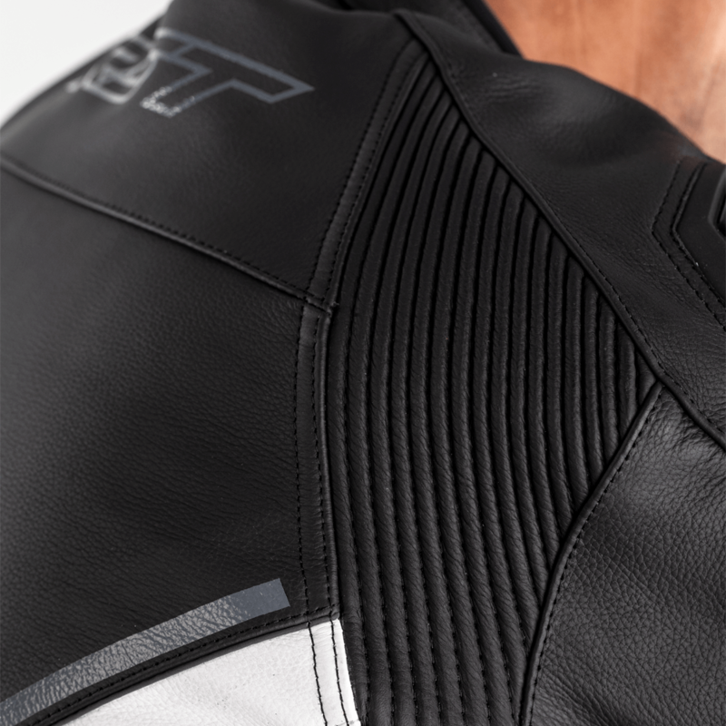 RST Sabre Airbag Lederjacke - Schwarz/Weiß