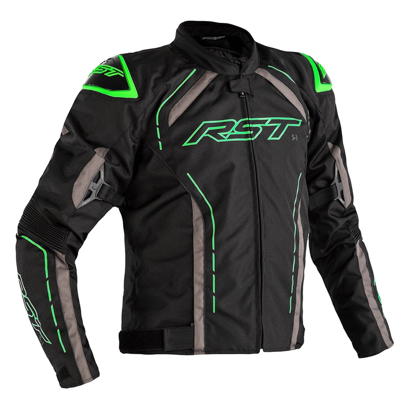 RST S-1 Motorradjacke Textil Schwarz/Grau/Fluo Grün