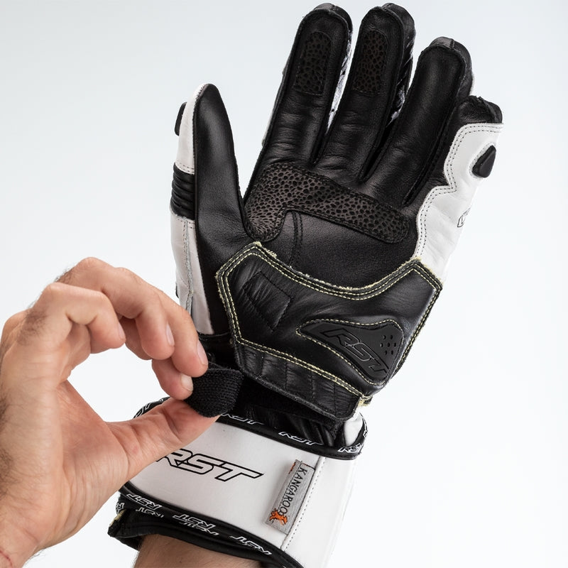 RST TracTech Evo 4 Leder Motorradhandschuhe - Weiß/Schwarz