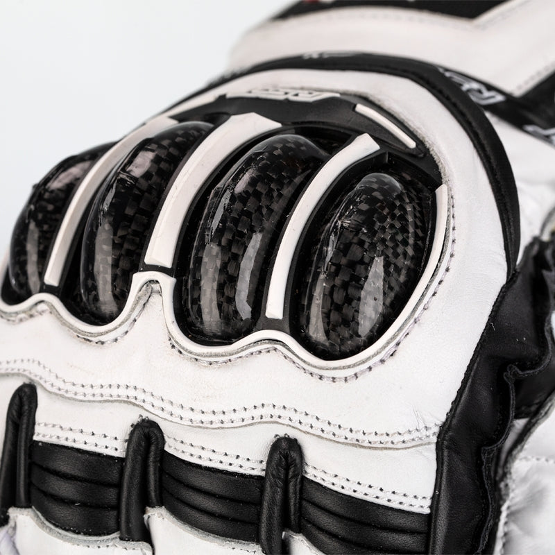 RST TracTech Evo 4 Leder Motorradhandschuhe - Weiß/Schwarz