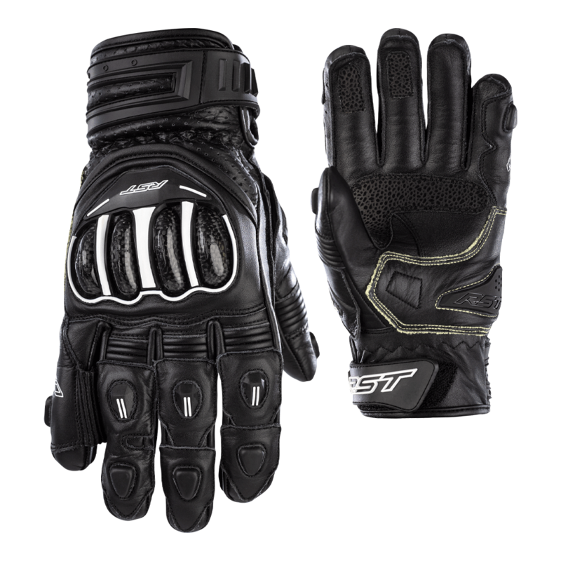 RST TracTech Evo 4 Short Leder Motorradhandschuhe Schwarz