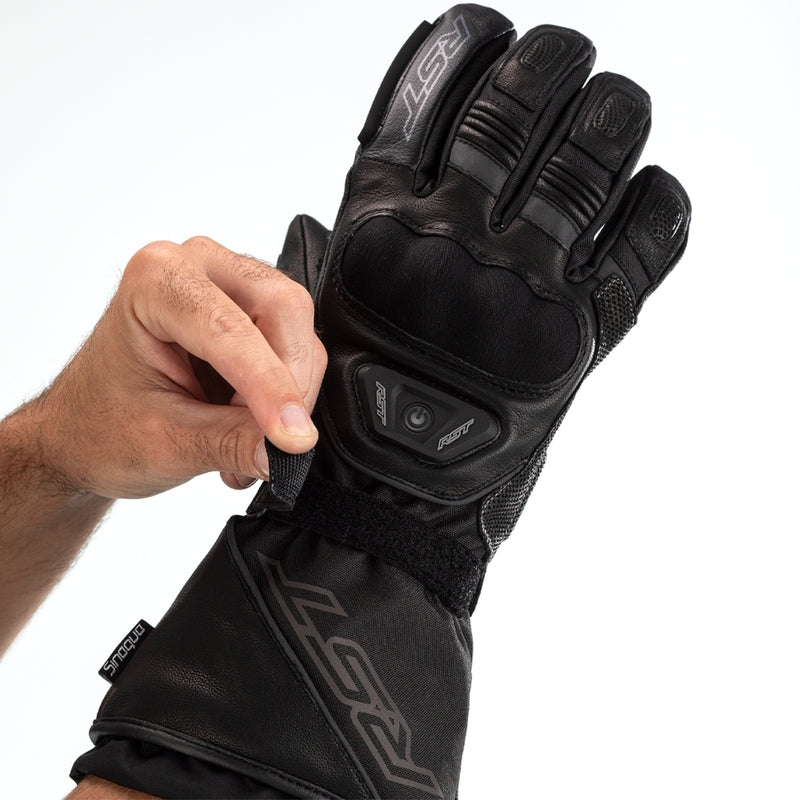 RST Paragon 6 Heated Wasserdichte Motorradhandschuhe Leder/Textil Schwarz