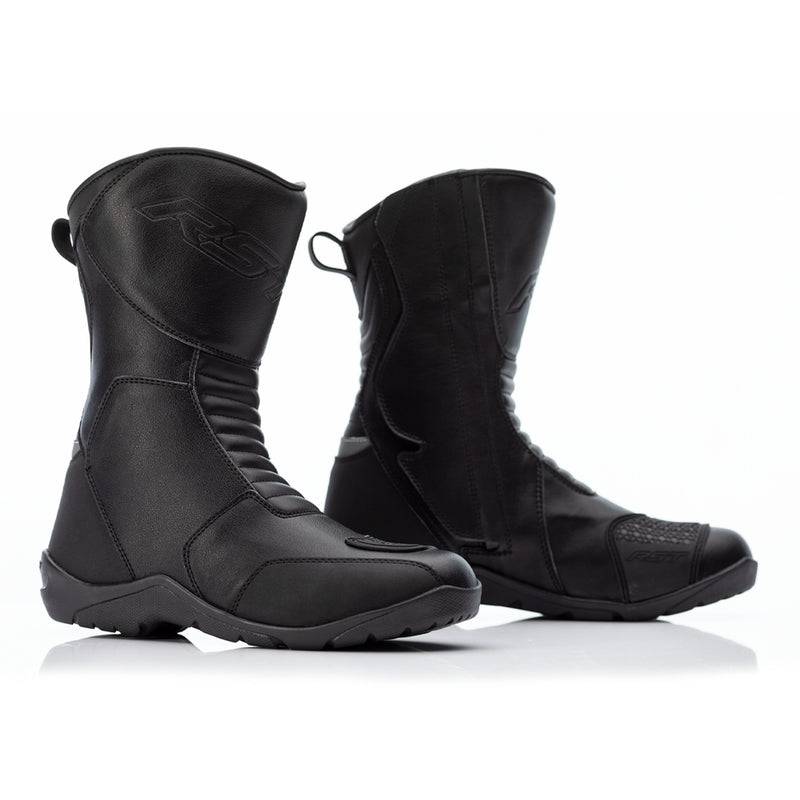 Schwarze RST Axiom wasserdichte Motorradstiefel für Touren, mit robustem Design und strapazierfähigem Material