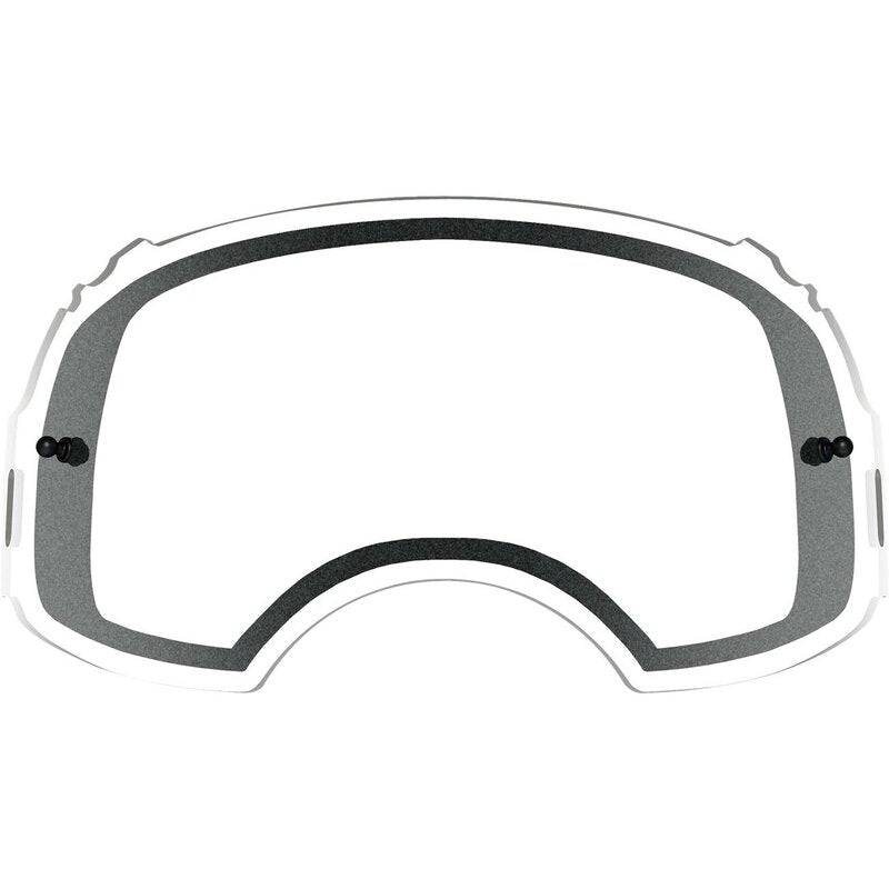 OAKLEY Airbrake Dual Ersatzscheibe aus Plutonite klar für Brille, zeigt die transparente Schutzscheibe in Nahaufnahme