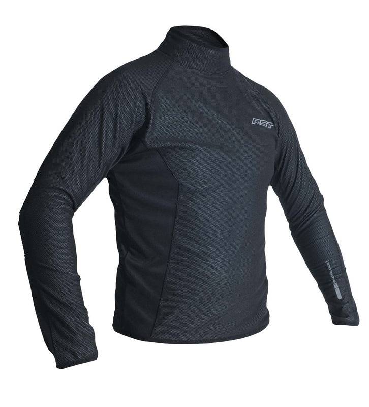 Schwarze RST Windschutzjacke aus Funktionsbekleidung, winddicht und wärmend, ideal für Outdoor-Aktivitäten.