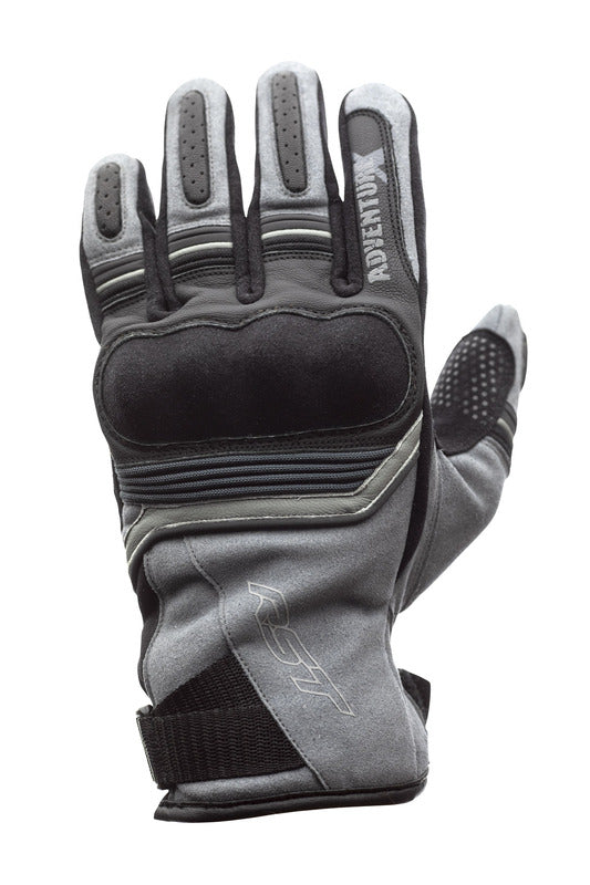 RST Adventure-X CE Leder Motorradhandschuhe Grau