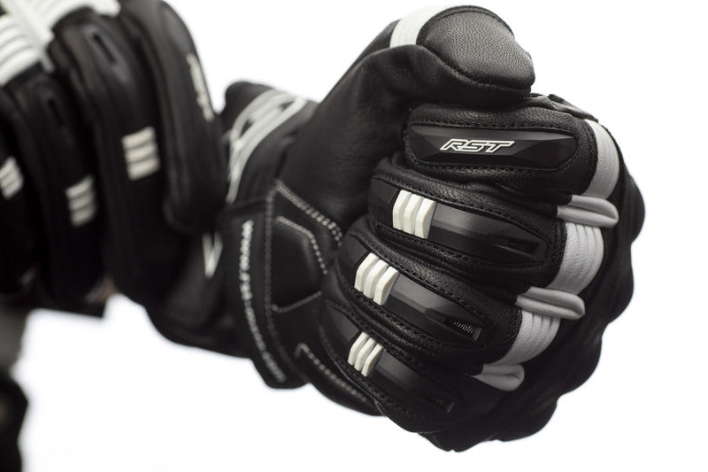 RST Pilot CE Leder Motorradhandschuhe Schwarz/Weiss