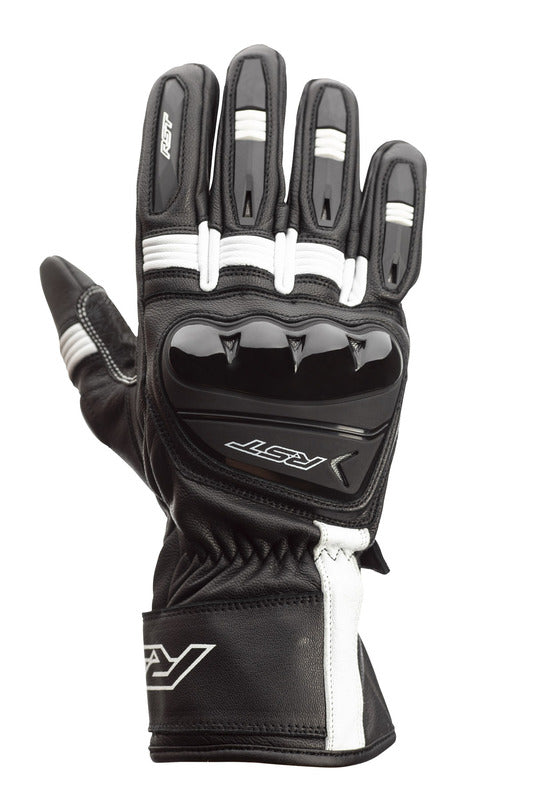 RST Pilot CE Leder Motorradhandschuhe Schwarz/Weiss