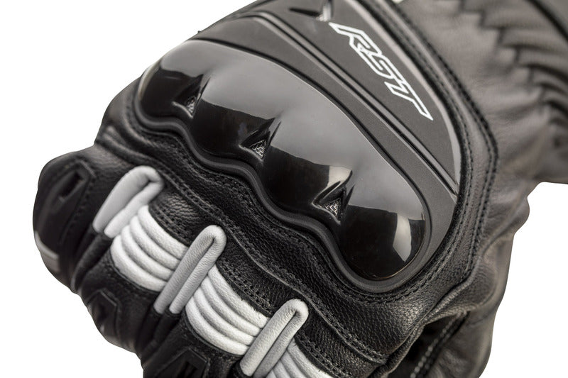 RST Pilot CE Leder Motorradhandschuhe Schwarz/Weiss