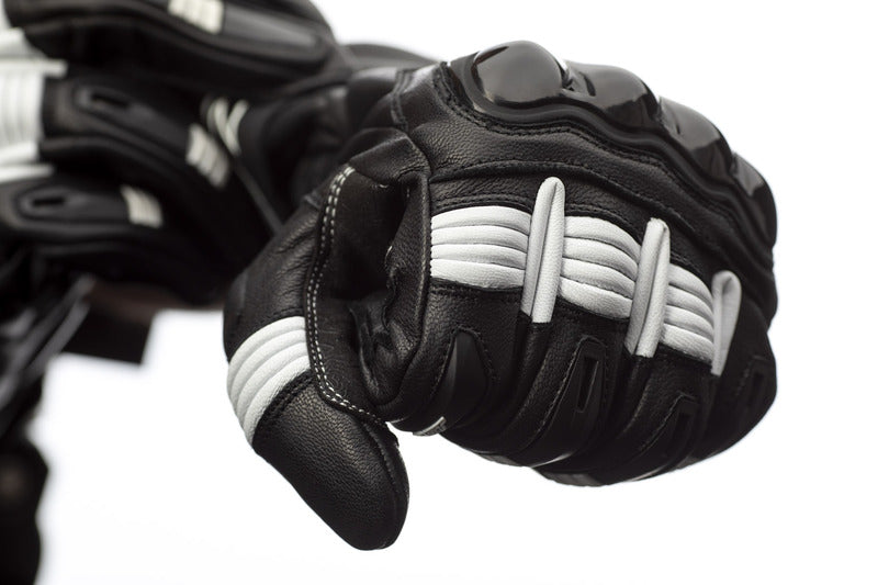 RST Pilot CE Leder Motorradhandschuhe Schwarz/Weiss