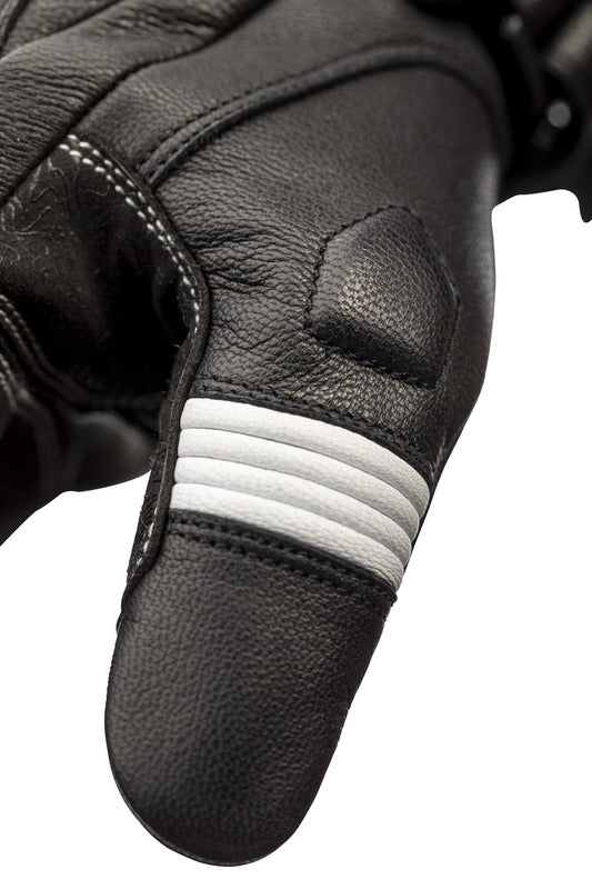 RST Pilot CE Leder Motorradhandschuhe Schwarz/Weiss