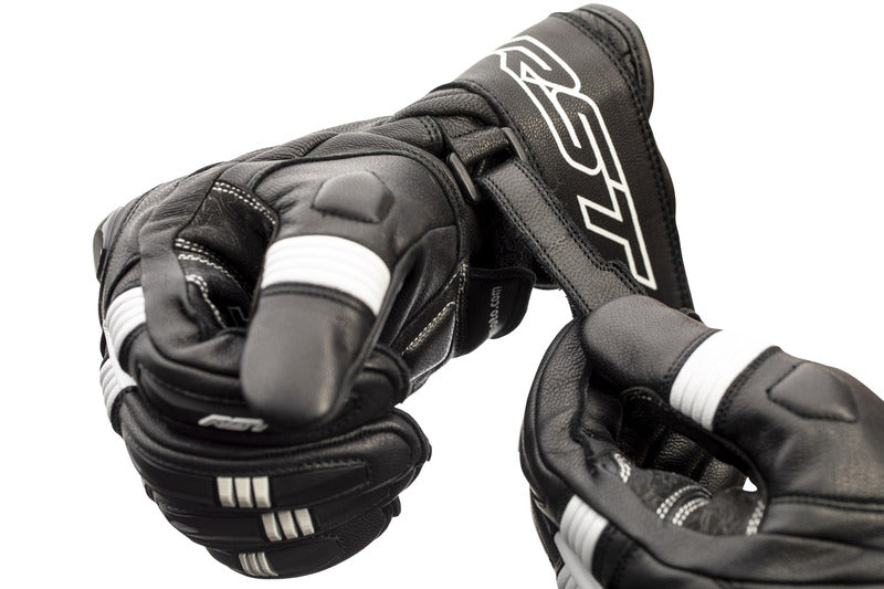 RST Pilot CE Leder Motorradhandschuhe Schwarz/Weiss