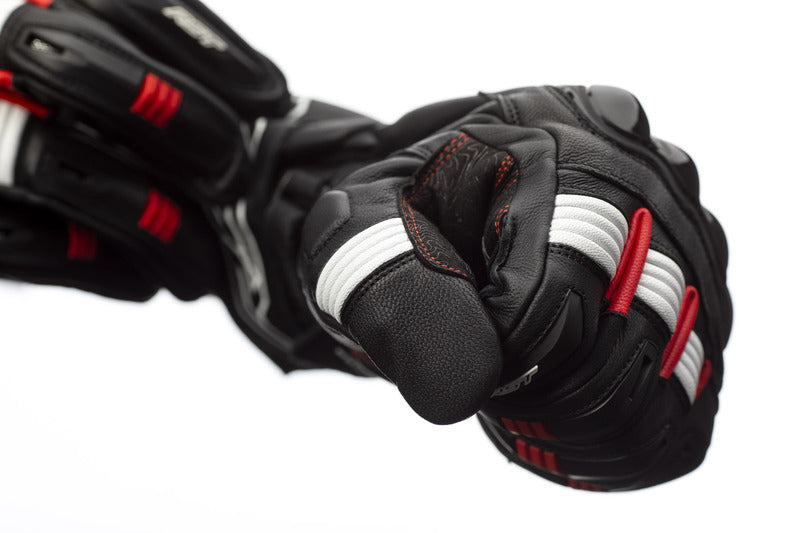 RST Pilot CE Leder Motorradhandschuhe Schwarz/Rot/Weiss
